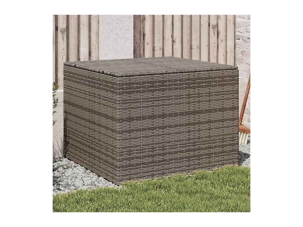 Gartentruhe Grau 291L Poly Rattan