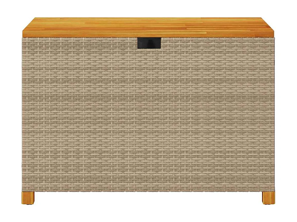 Tuinbox 110x55x63 cm poly rattan en acaciahout beige