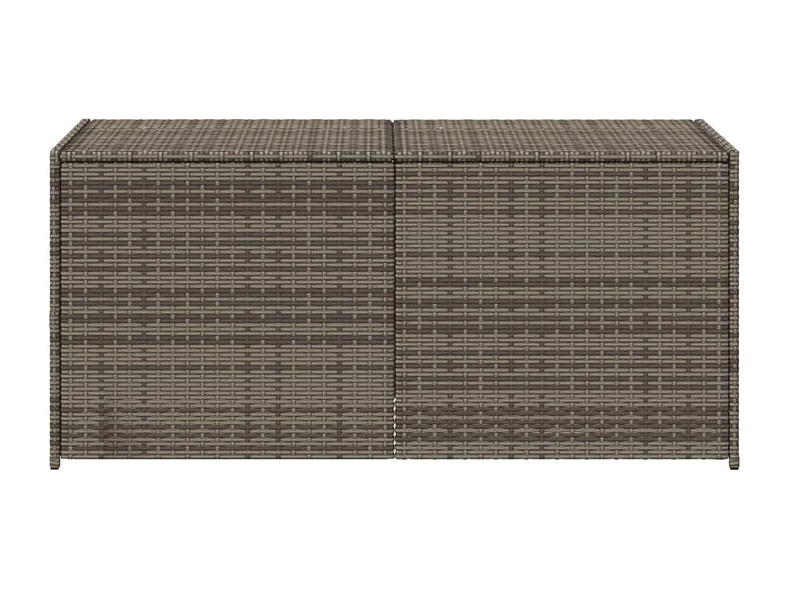 Caja de almacenaje de jardín ratán sintético gris 283L