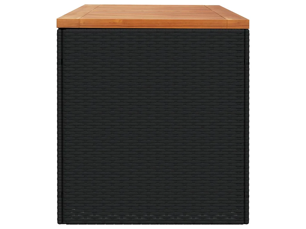 Tuinbox 220x50x54 cm poly rattan en acaciahout zwart