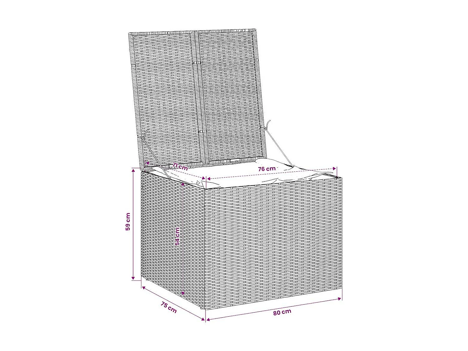 Contenitore da Giardino Beige Misto 291L in Polyrattan