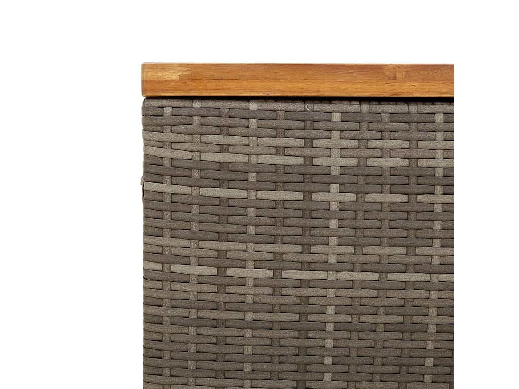 Contenitore Giardino Grigio 80x40x48 cm Polyrattan Legno Acacia