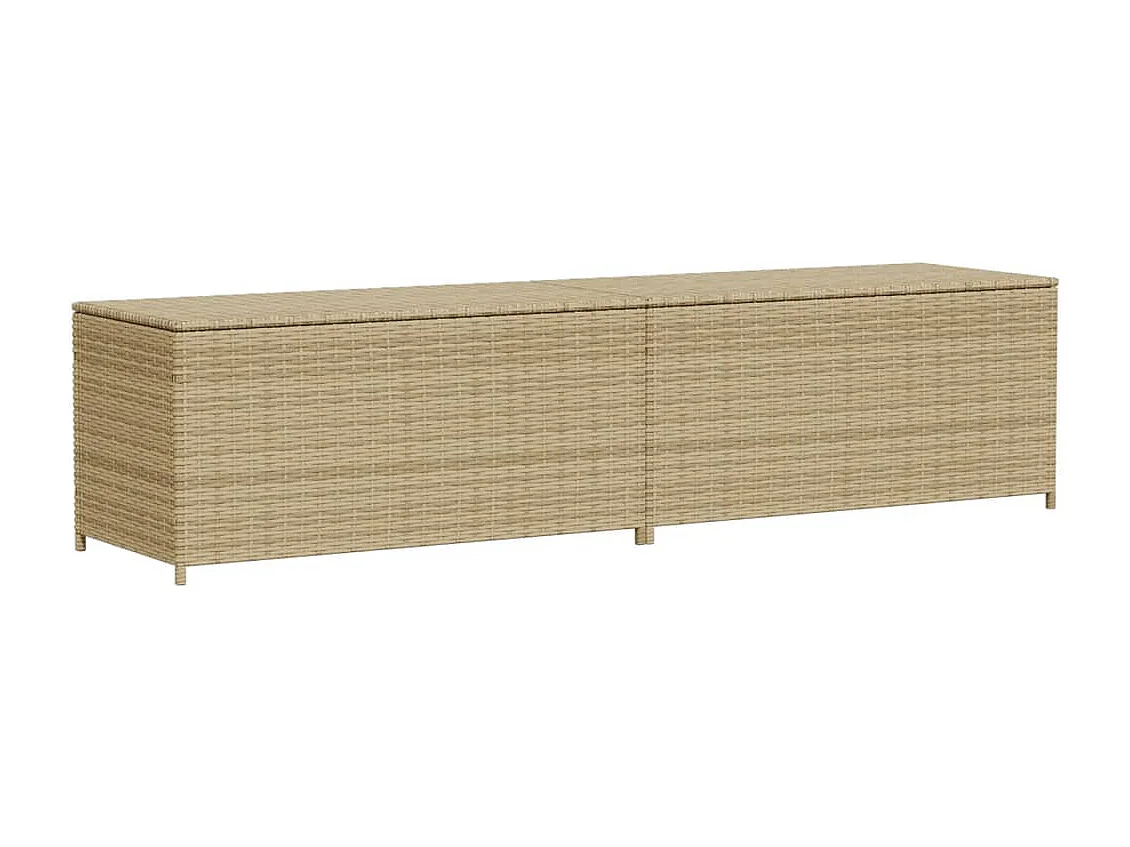 Boîte de rangement de jardin mélange beige 469L résine tressée