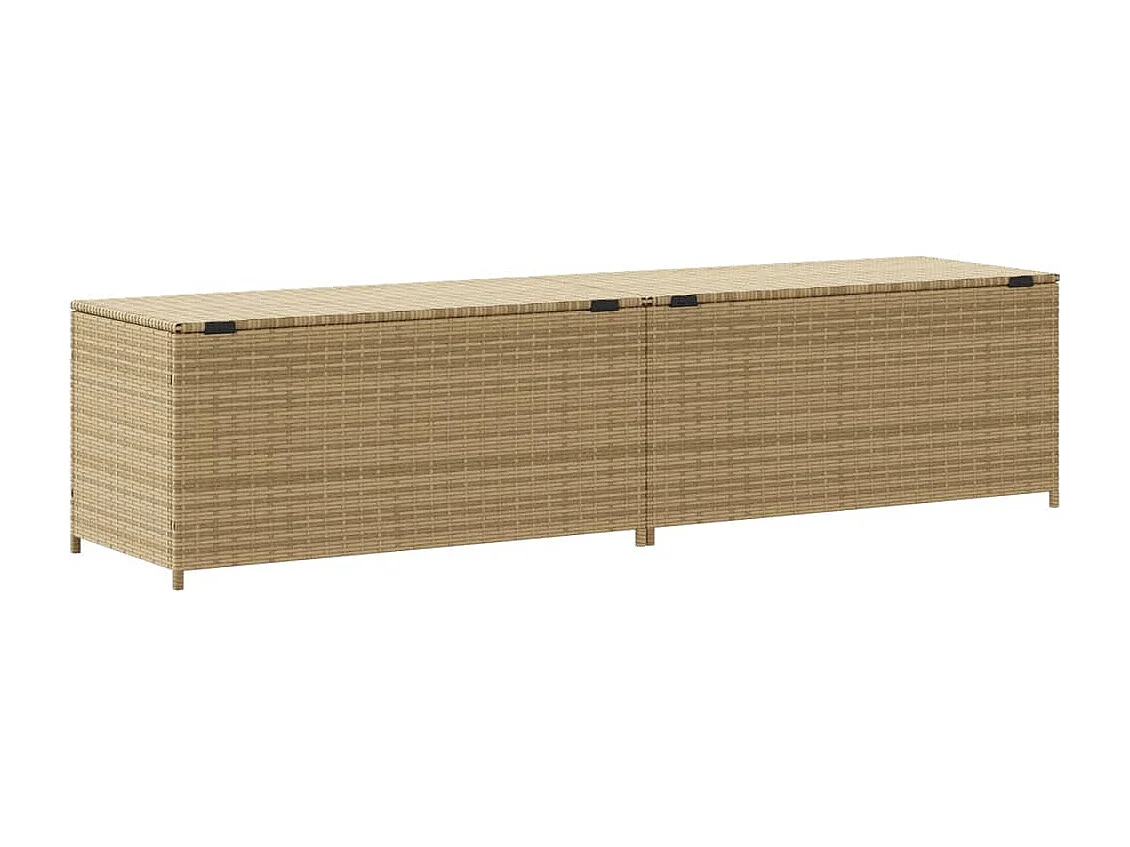 Boîte de rangement de jardin mélange beige 469L résine tressée