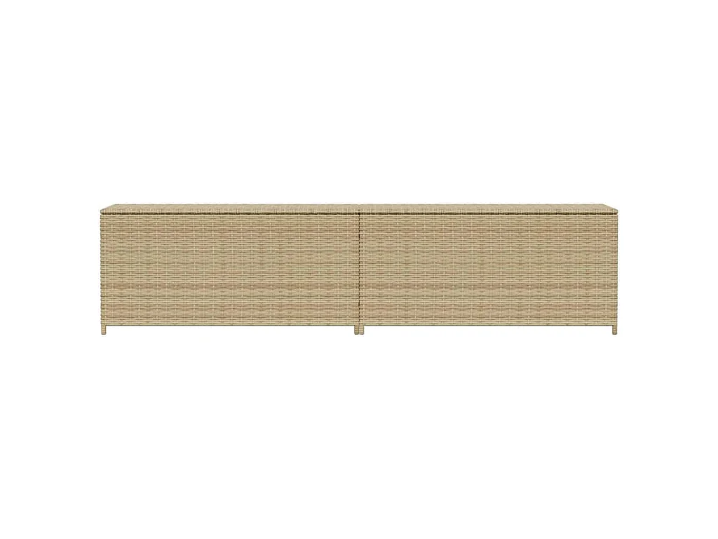 Boîte de rangement de jardin mélange beige 469L résine tressée