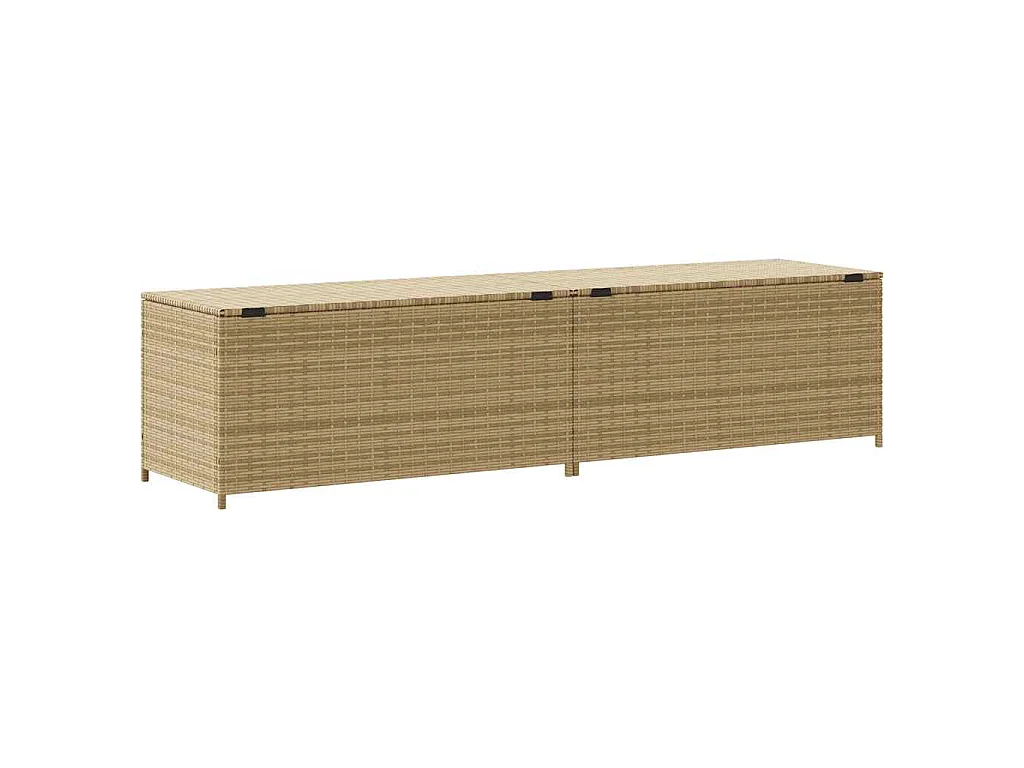 Boîte de rangement de jardin mélange beige 469L résine tressée
