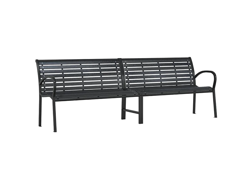 Panca da Giardino Doppia 231 cm in Acciaio e WPC