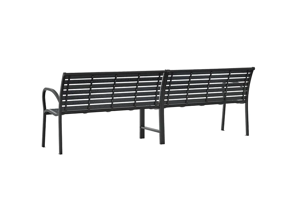 Panca da Giardino Doppia 231 cm in Acciaio e WPC