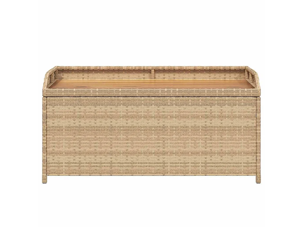 Banco de arrumação 100x50x52 cm vime PE/acácia mistura de beges