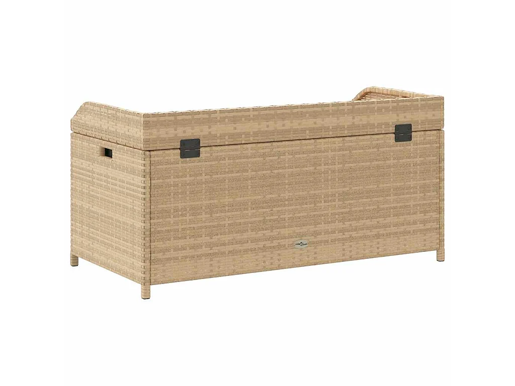 Banco de arrumação 100x50x52 cm vime PE/acácia mistura de beges