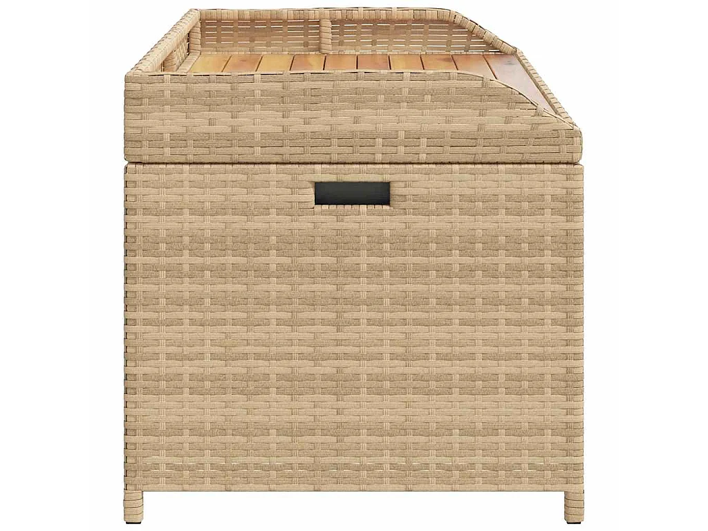 Banco de arrumação 100x50x52 cm vime PE/acácia mistura de beges