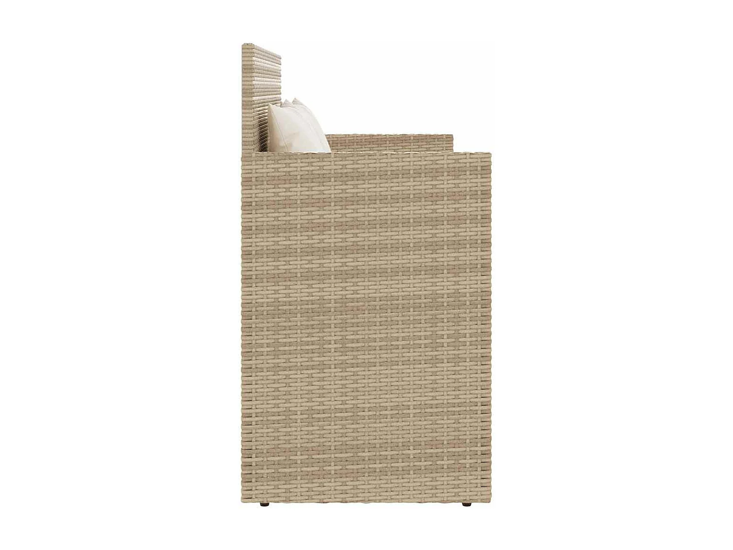 Tuinbank met kussens poly rattan beige