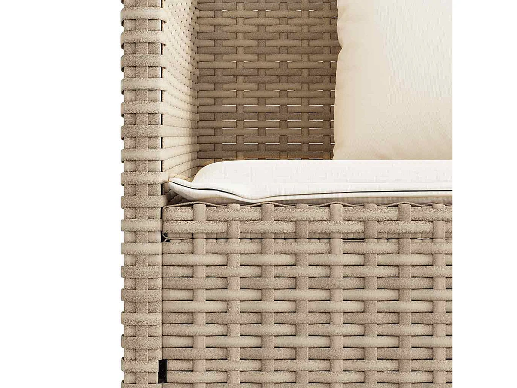 Tuinbank met kussens poly rattan beige