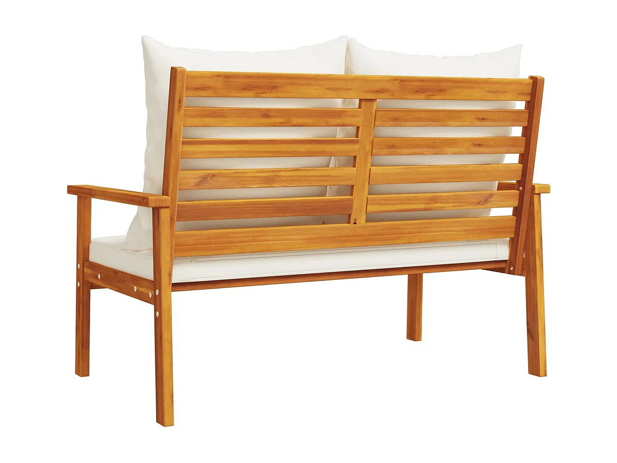 Tuinbank met kussen 120 cm massief acaciahout