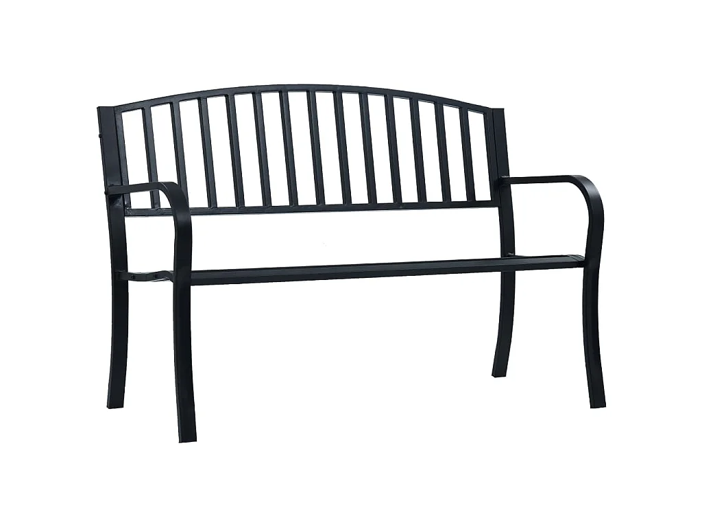 Banc de jardin Noir 120 cm Acier