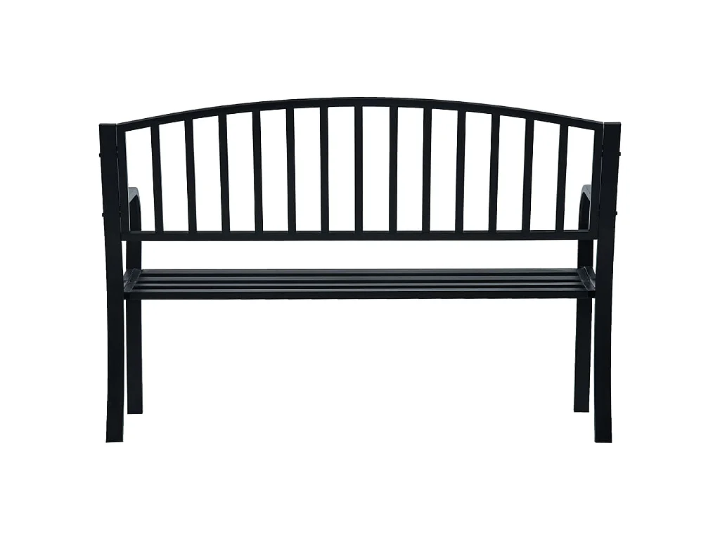 Banc de jardin Noir 120 cm Acier