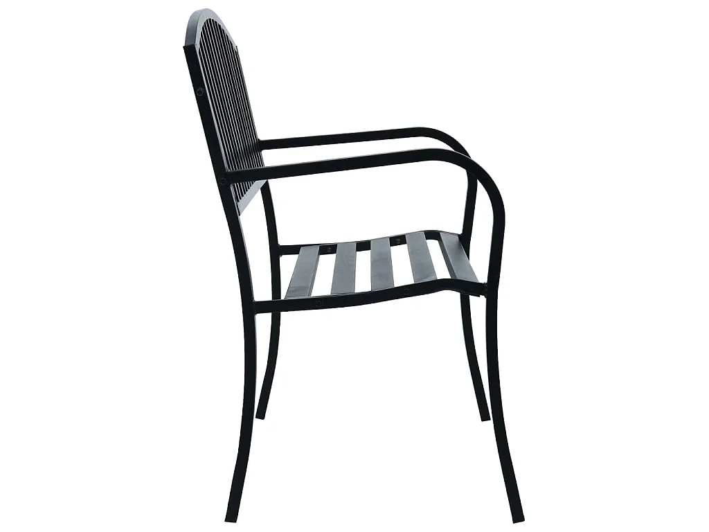 Banc de jardin Noir 120 cm Acier