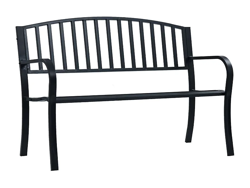 Banco de jardim 120 cm aço preto