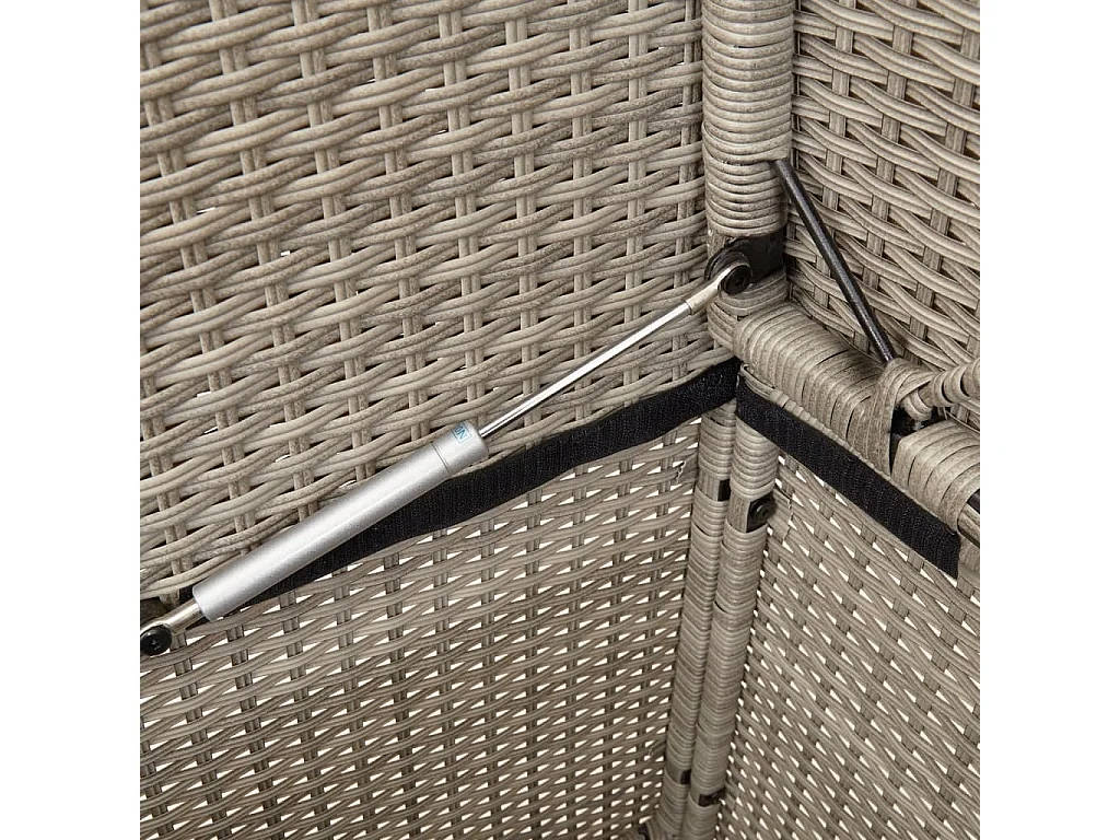 Panca da Giardino con Cuscini Grigio Chiaro in Polyrattan