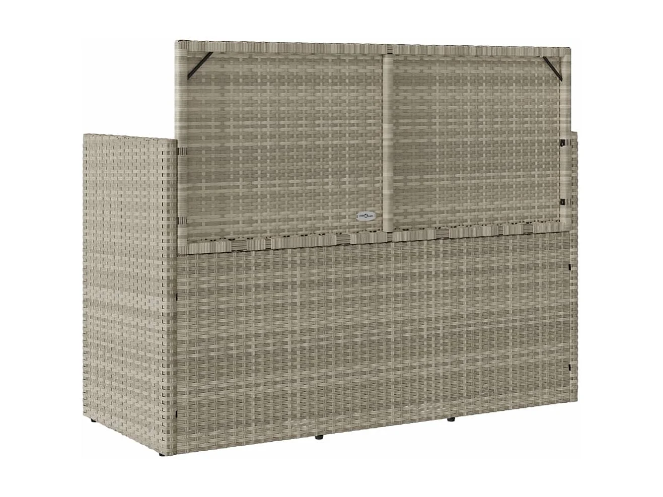 Gartenbank mit Kissen Hellgrau Poly Rattan