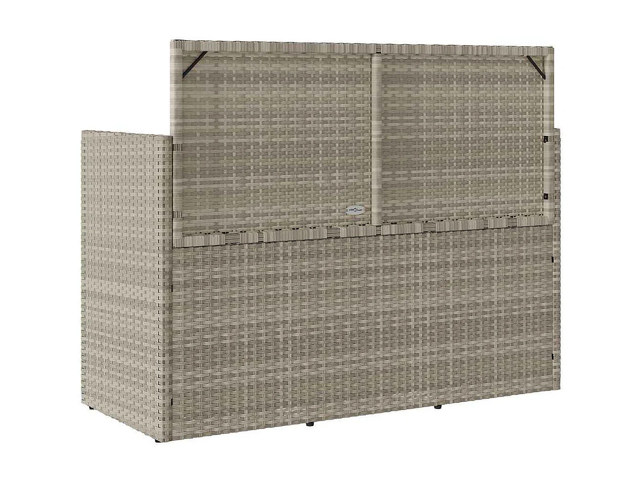 Tuinbank met kussens poly rattan lichtgrijs