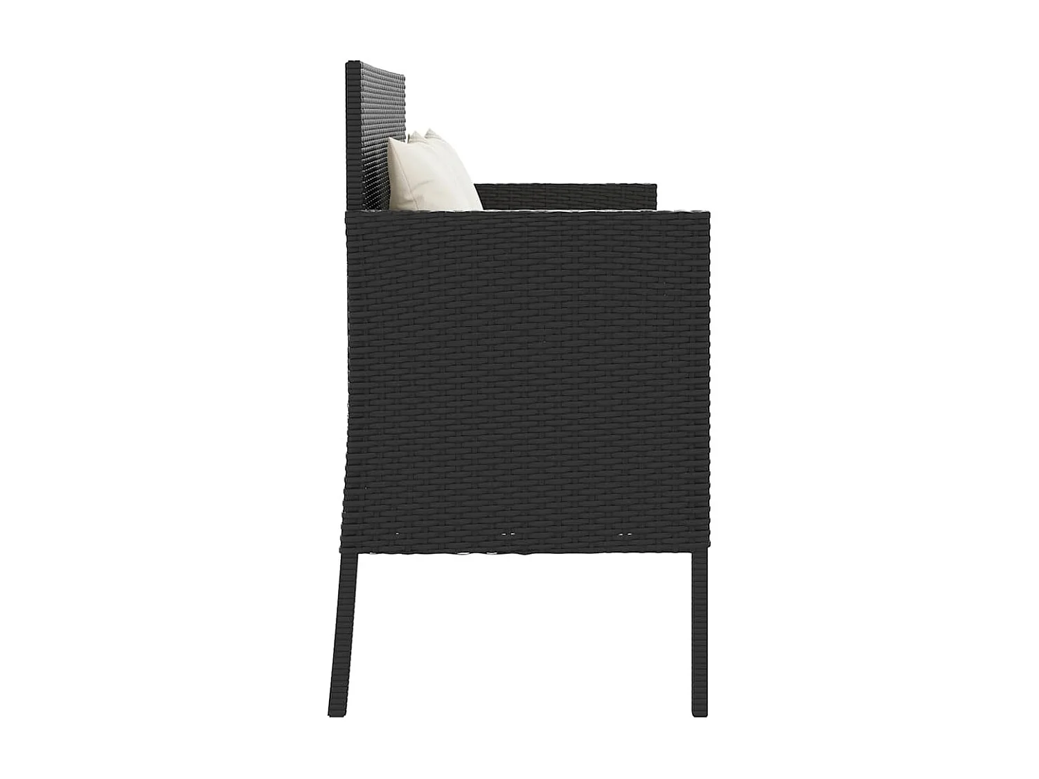 Banc de jardin avec coussins noir résine tressée