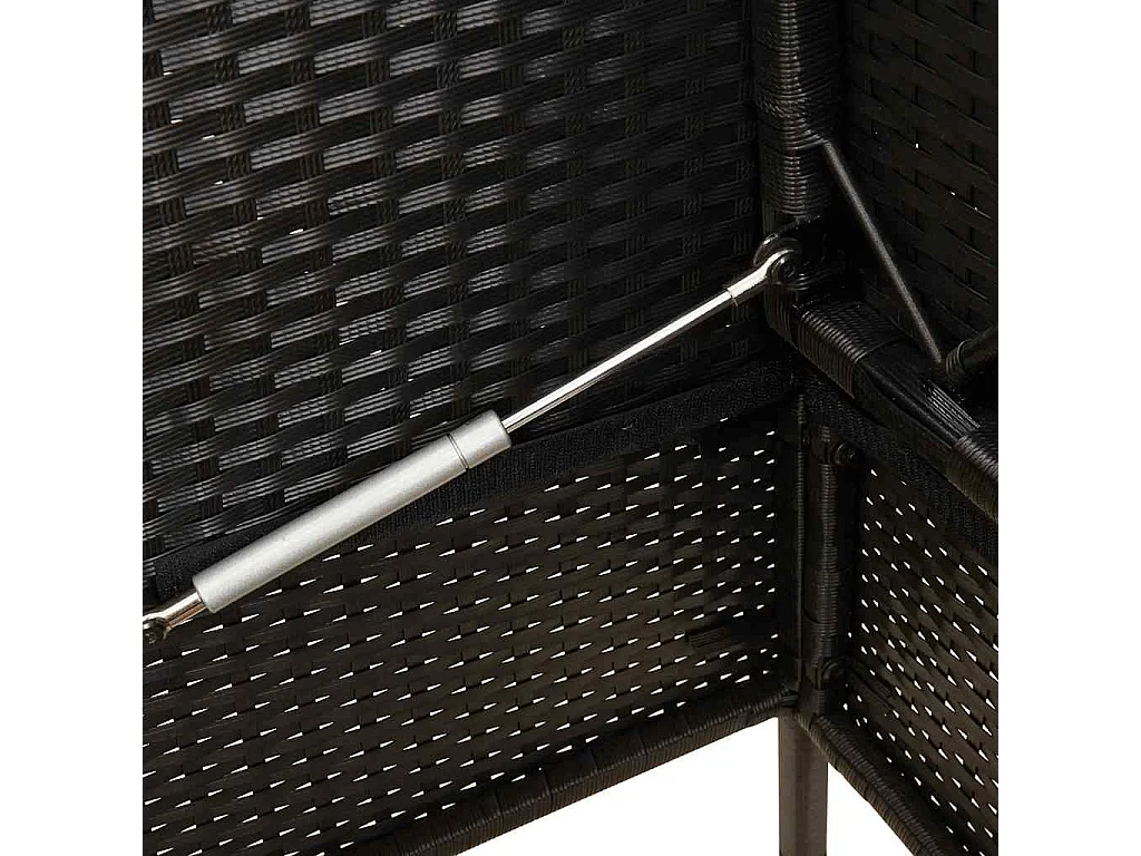 Banc de jardin avec coussins noir résine tressée