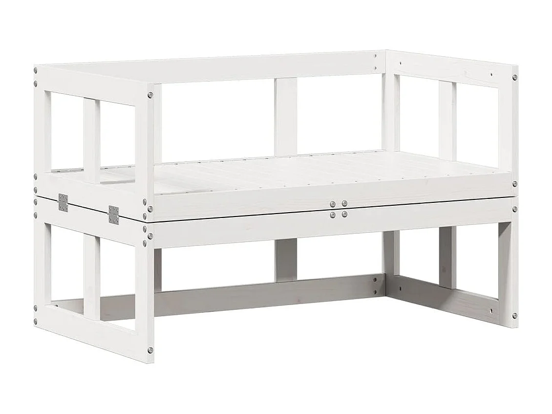 Canapé de jardin extensible blanc bois massif de pin