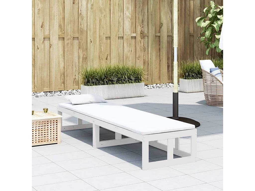 Canapé de jardin extensible blanc bois massif de pin
