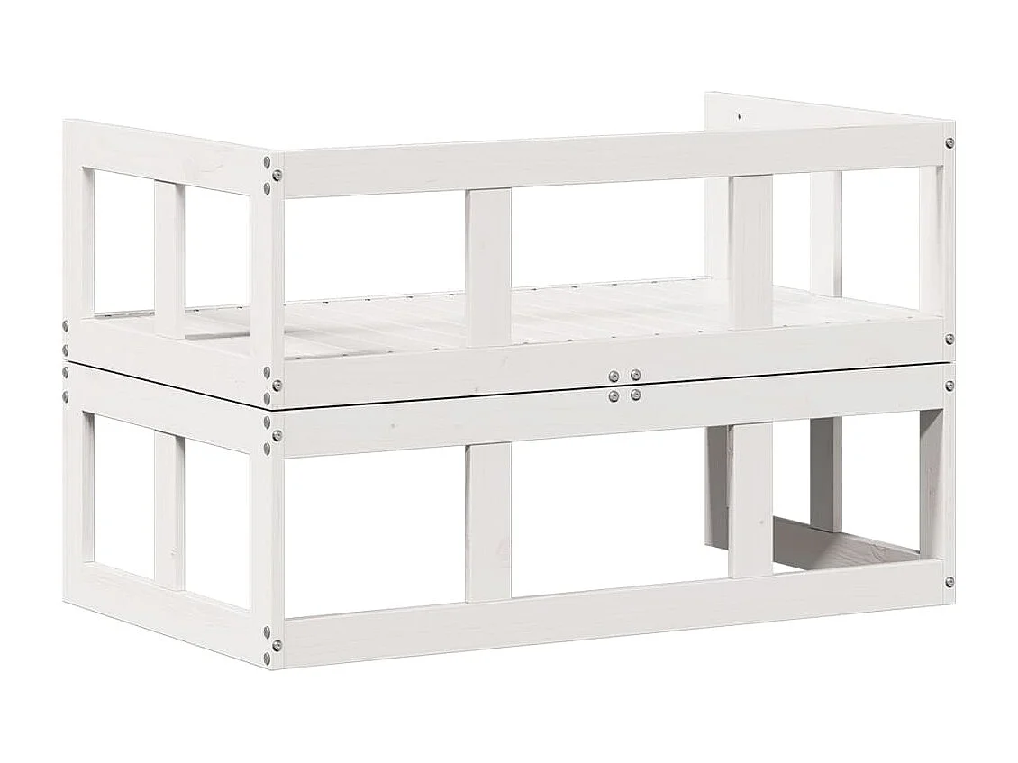 Canapé de jardin extensible blanc bois massif de pin