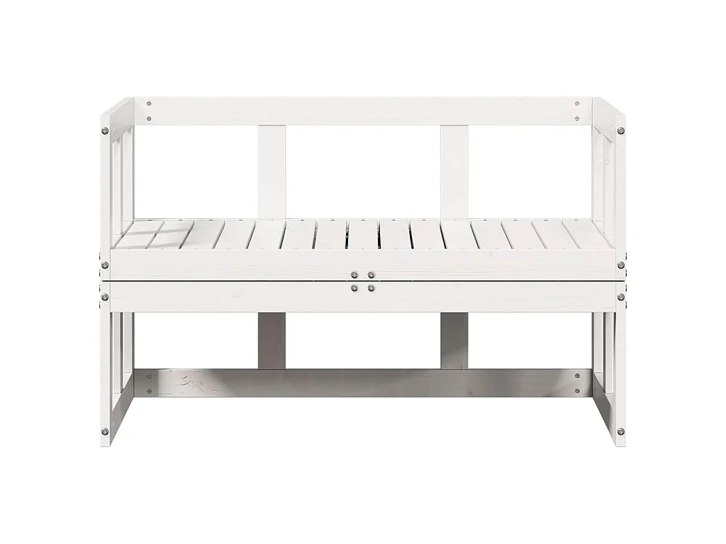 Canapé de jardin extensible blanc bois massif de pin