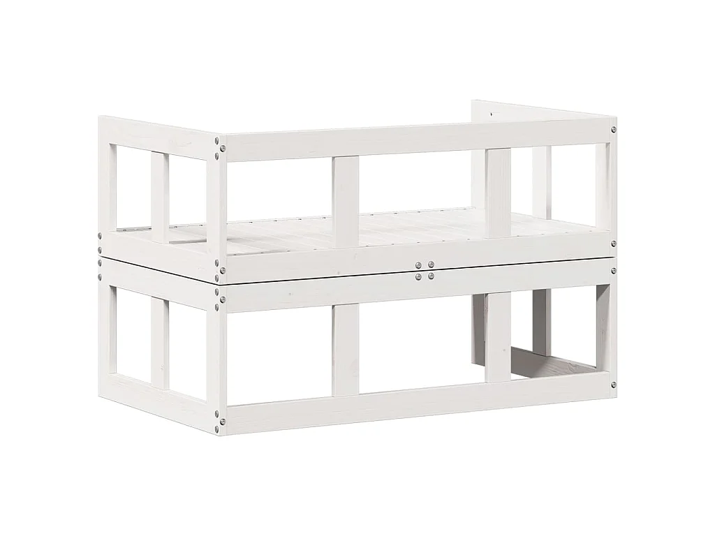 Canapé de jardin extensible blanc bois massif de pin