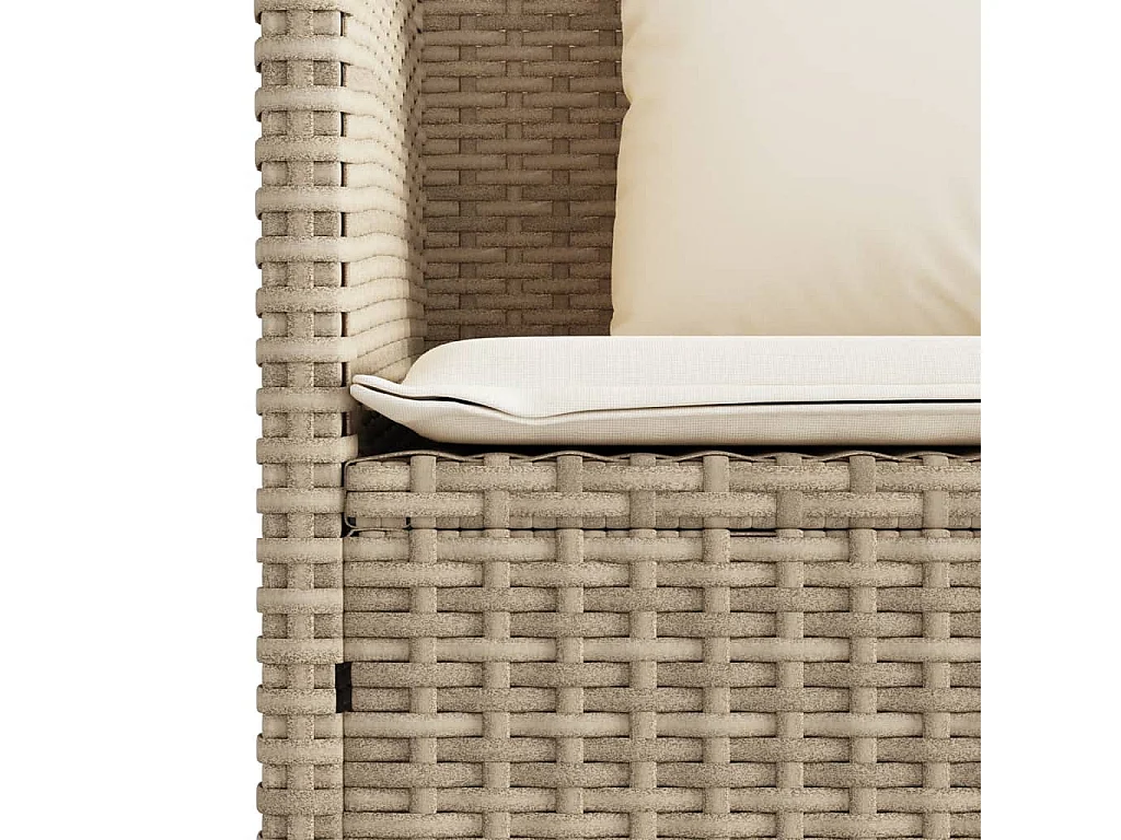 Gartenbank mit Kissen Beige Poly Rattan