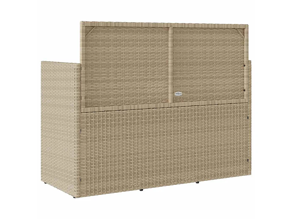 Tuinbank met kussens poly rattan beige