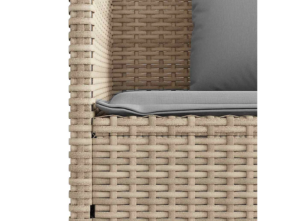 Tuinbank met kussens poly rattan beige