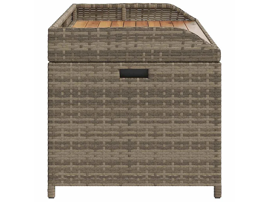 Banco con almacenaje madera acacia ratán PE gris 100x50x52 cm