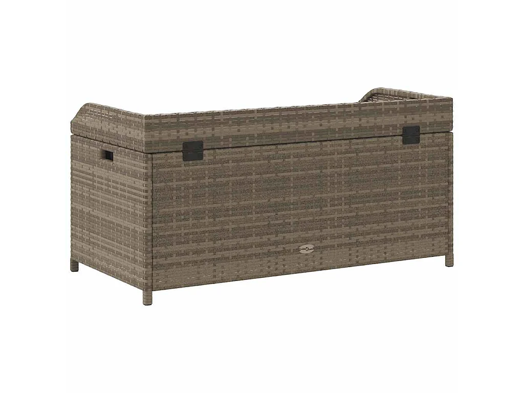 Banco con almacenaje madera acacia ratán PE gris 100x50x52 cm