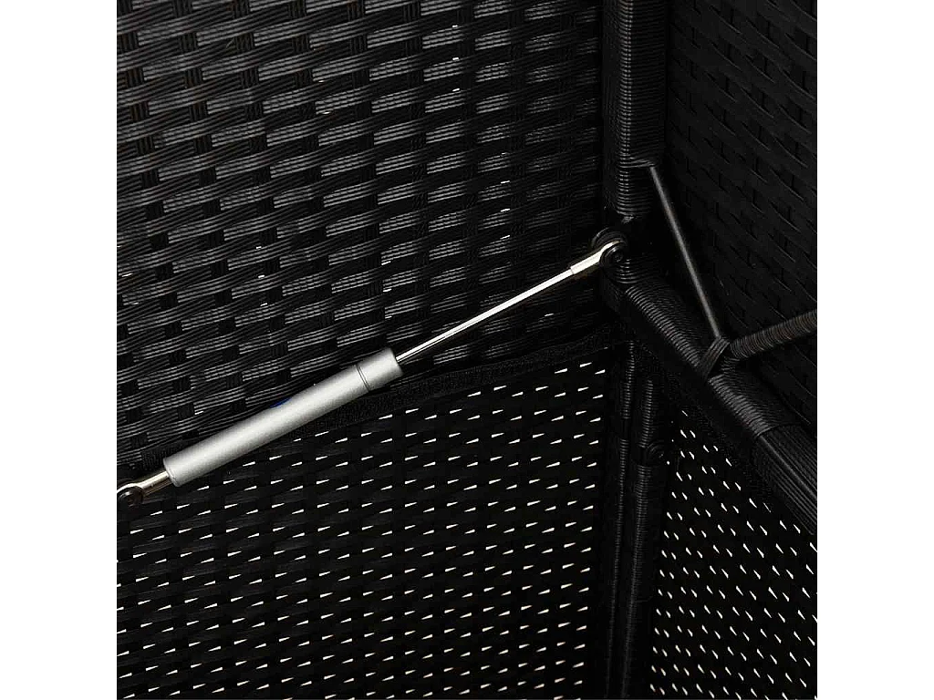 Gartenbank mit Kissen Schwarz Poly Rattan