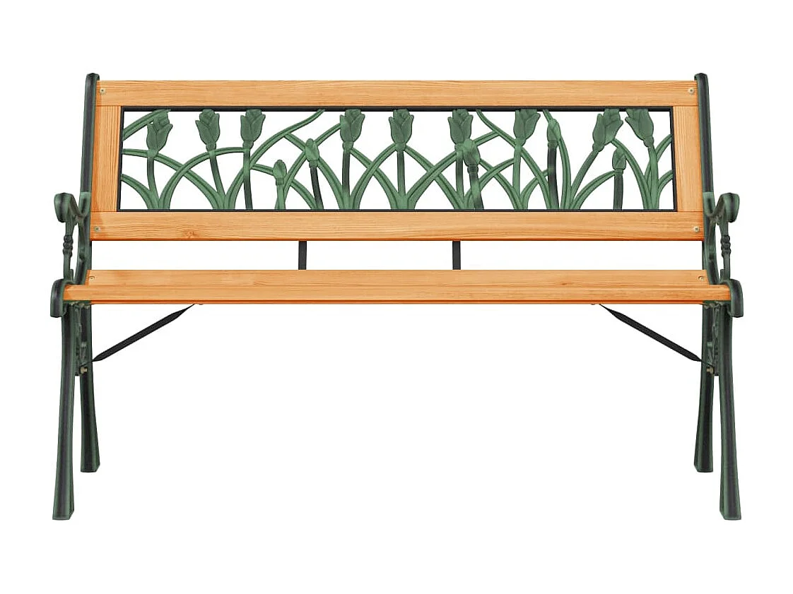 Banc de jardin 116 cm bois de sapin massif et acier