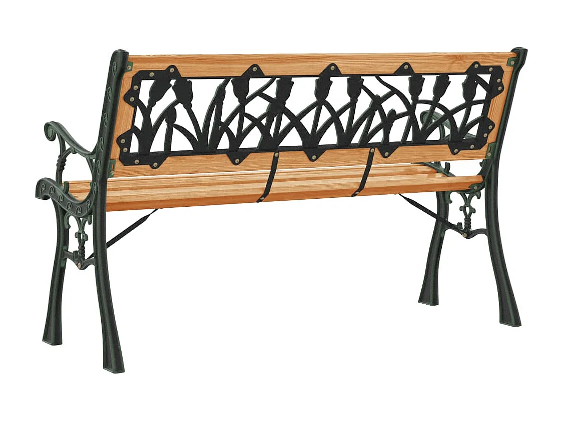 Banc de jardin 116 cm bois de sapin massif et acier