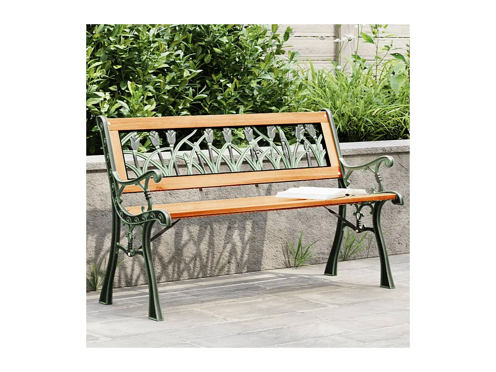 Banc de jardin 116 cm bois de sapin massif et acier