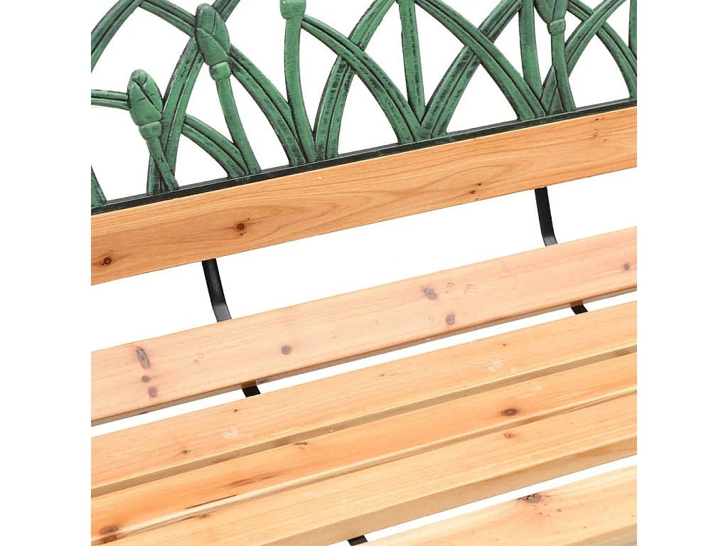 Panca da Giardino 116 cm in Legno Massello di Abete e Acciaio