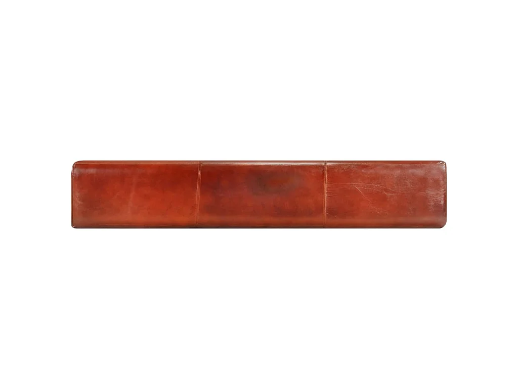 Bank Turnbock-Design 160cm Braun Echtleder Massivholz Akazie
