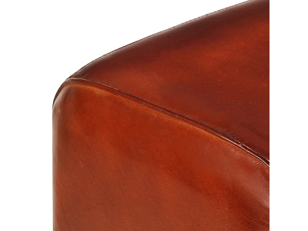Bank Turnbock-Design 160cm Braun Echtleder Massivholz Akazie