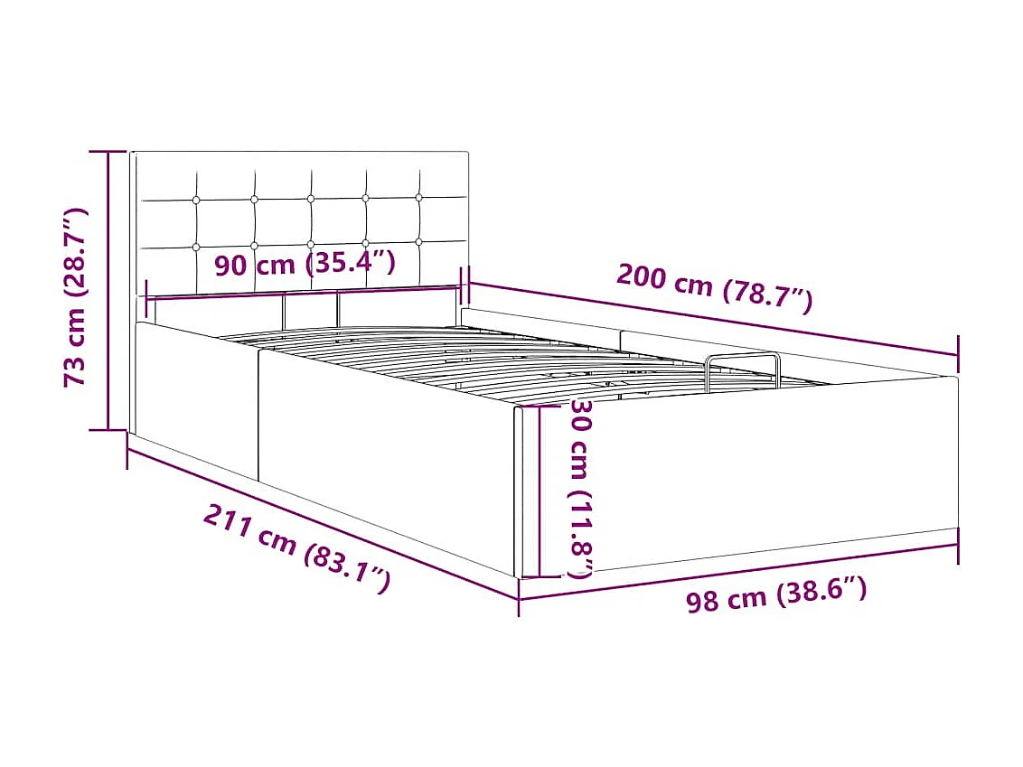 Giroletto Idraulico Contenitore Grigio Scuro Tessuto 90x200cm