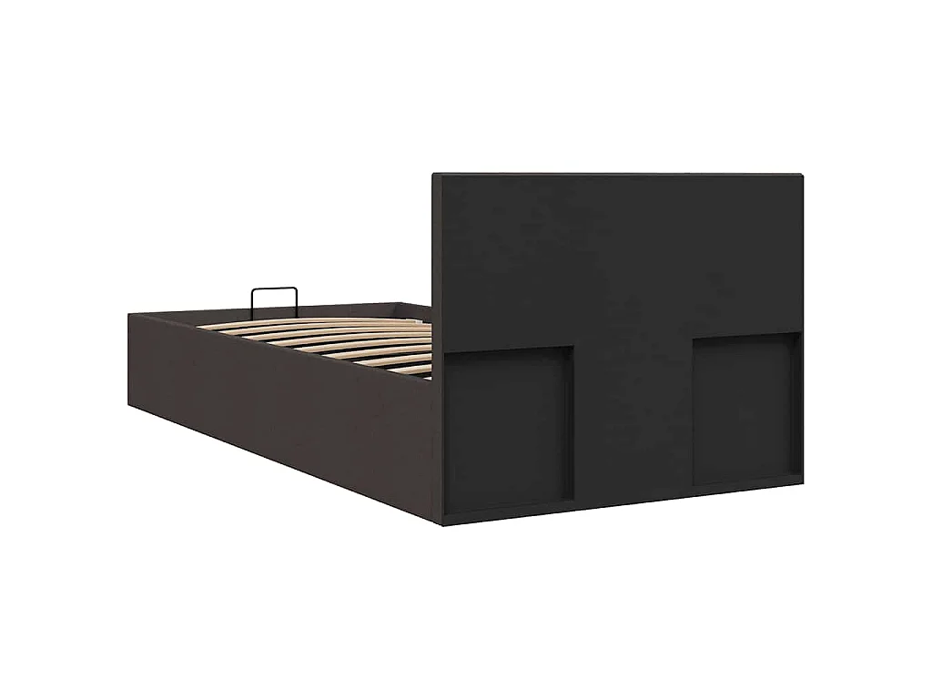 Bedframe met hydraulische opslag stof donkergrijs 90x200 cm
