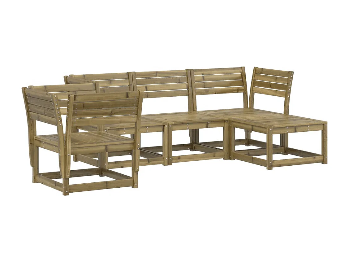 Salon de jardin 5 pcs bois de pin imprégné