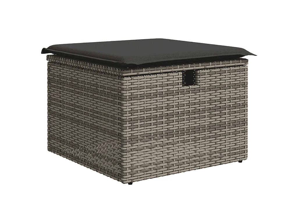 Set Divani da Giardino 4 pz con Cuscini in Polyrattan Grigio