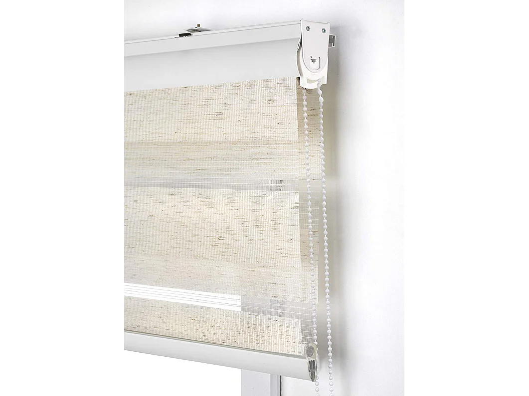 ESTORALIS | Estor Enrollable NOCHE y DIA | 145 x 180 cm (Ancho por Alto) Tamaño de Tela 142 x 175 cm | Modelo SANSA Color Lino