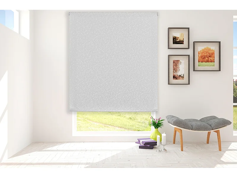 ESTORALIS | Estor Enrollable Translúcido | 170 x 255 cm (Ancho por Alto) Tamaño de Tela 167 x 250 cm | Modelo SANDOR Color Blanco/Gris